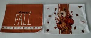 Set of 2 Kitchen Microfiber Hand Towels - Fall - Autumn - Pumpkins 24 x 16